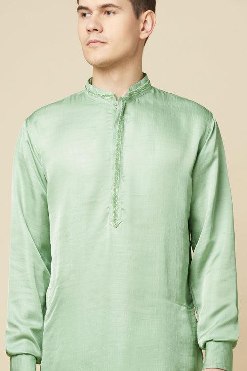 Green Embroidered Kurta