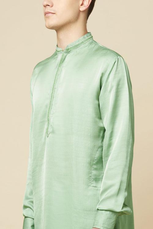 Green Embroidered Kurta