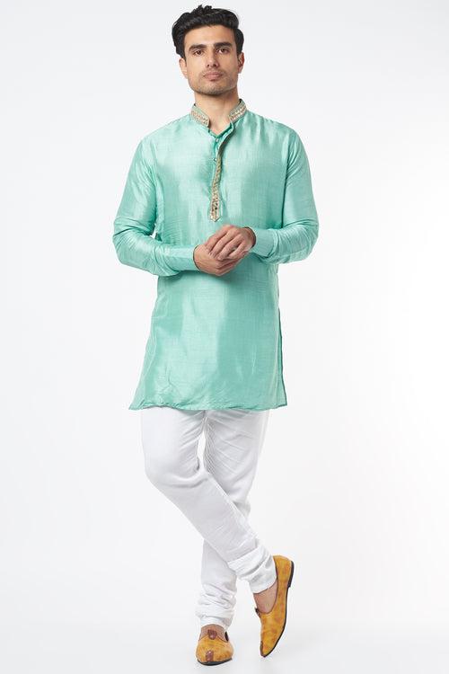 Sea Green Embroidered Kurta Set