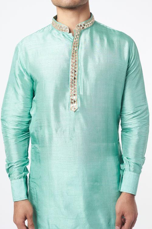 Sea Green Embroidered Kurta Set