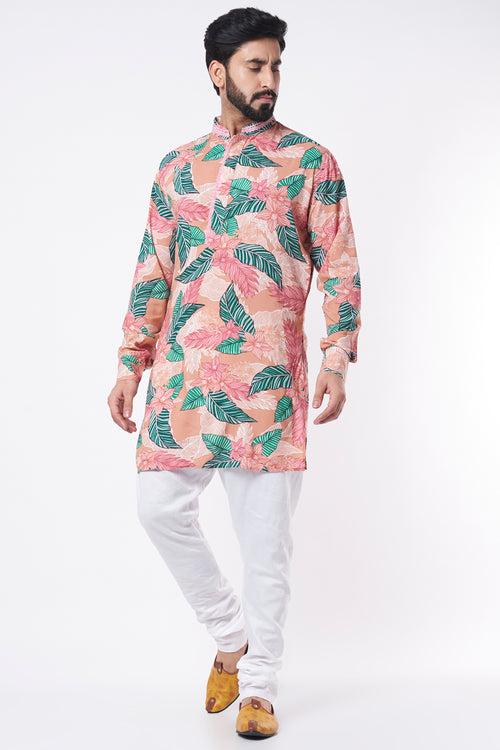 Tropical Print Kurta Set