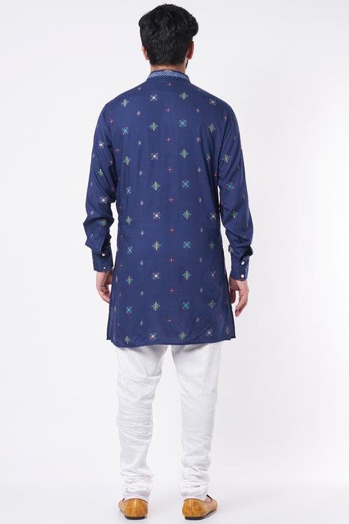 Blue Printed Kurta Set