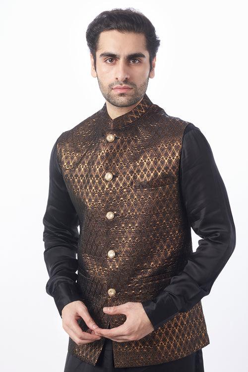 Brocade Bundi Jacket with Kurta Set