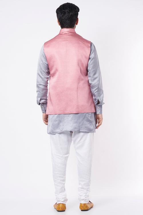 Contrast Bundi Jacket with Kurta Set