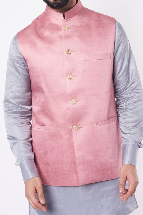 Contrast Bundi Jacket with Kurta Set