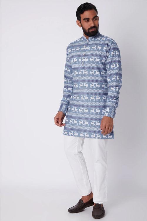 Denim Printed Kurta