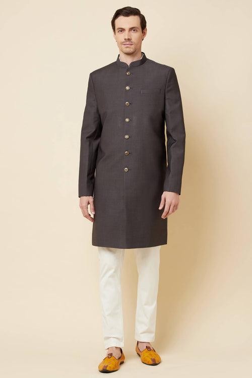 Dark Grey Sherwani Set