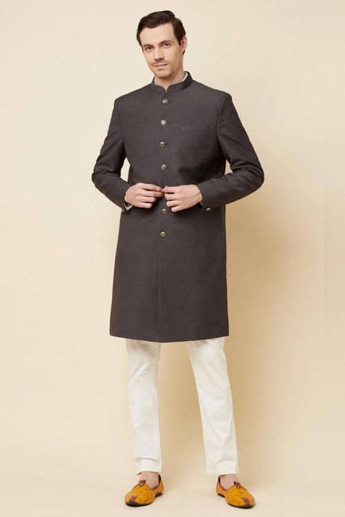 Dark Grey Sherwani Set