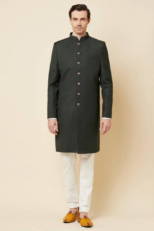 Deep Green Sherwani Set