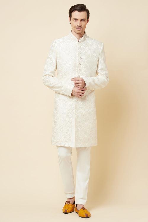 Classic Lucknowi Embroidered Sherwani Set