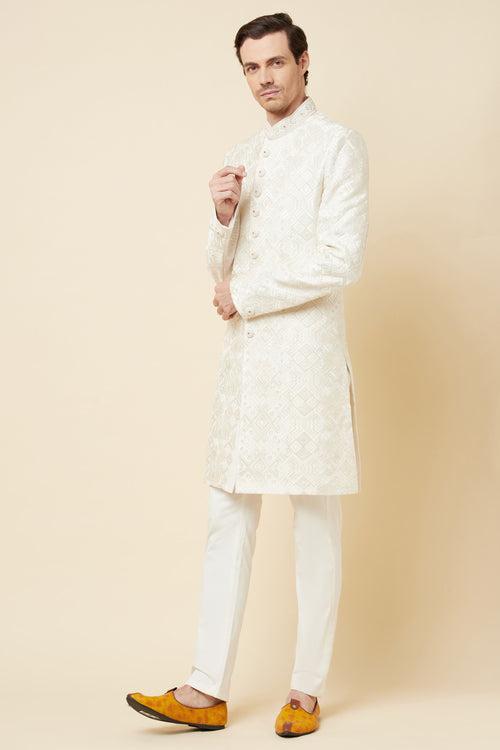 Classic Lucknowi Embroidered Sherwani Set