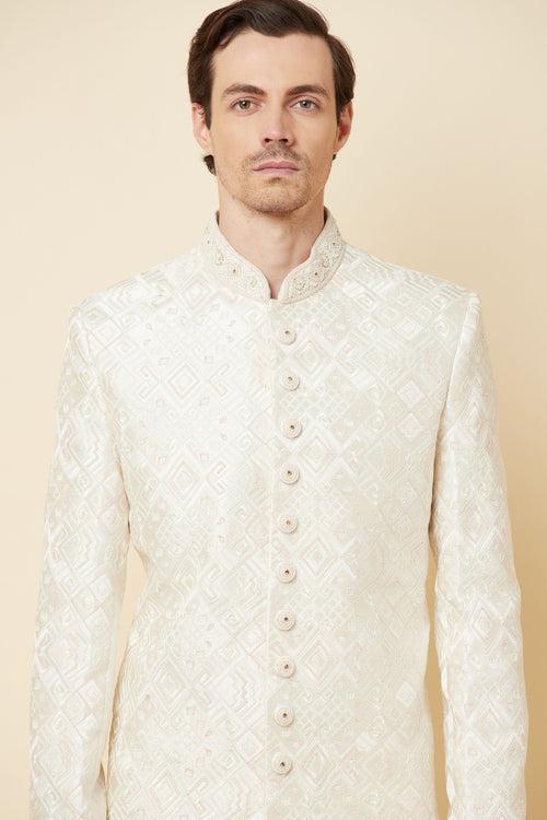 Classic Lucknowi Embroidered Sherwani Set