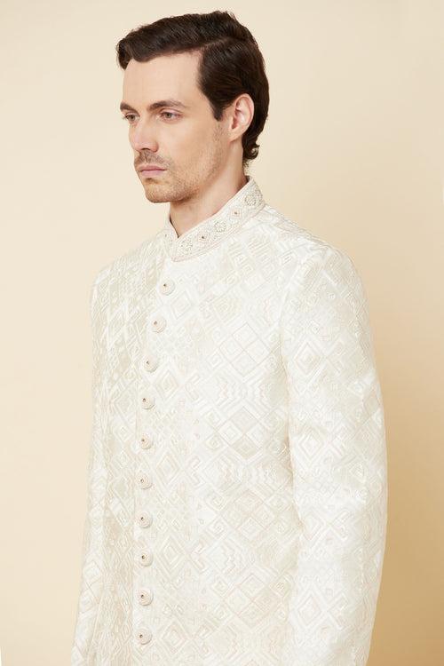 Classic Lucknowi Embroidered Sherwani Set