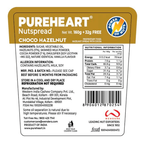 Pureheart Choco Hazelnut Nutspread.