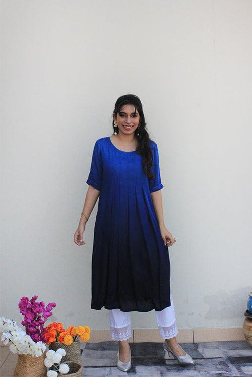 Boxed Midnight Blue Modal Kurta For Women