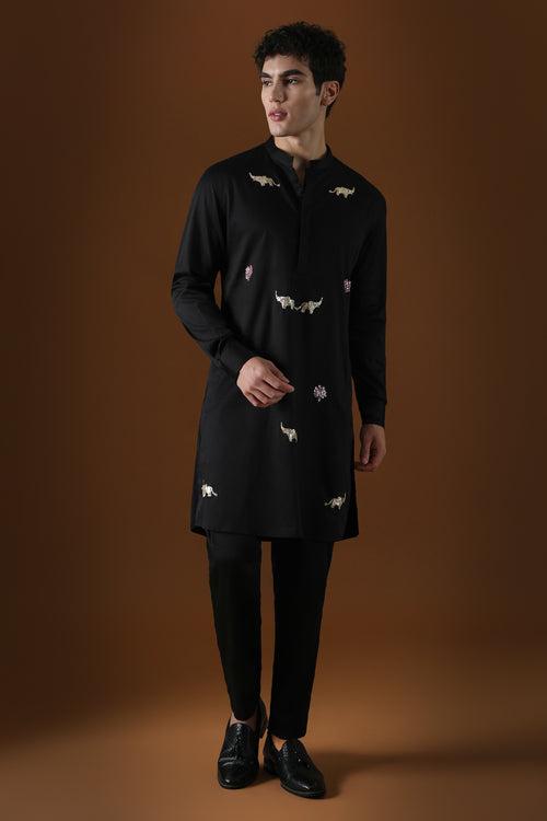 ELEPHANT - HAND EMBROIDERED DESIGNER KURTA