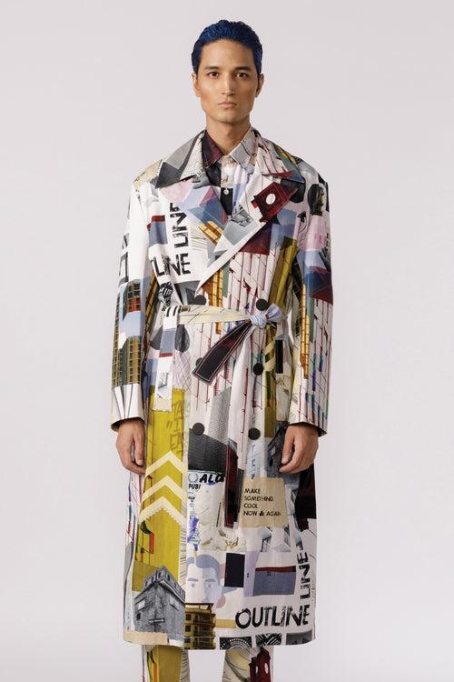 Bauhaus mosaic printed trench