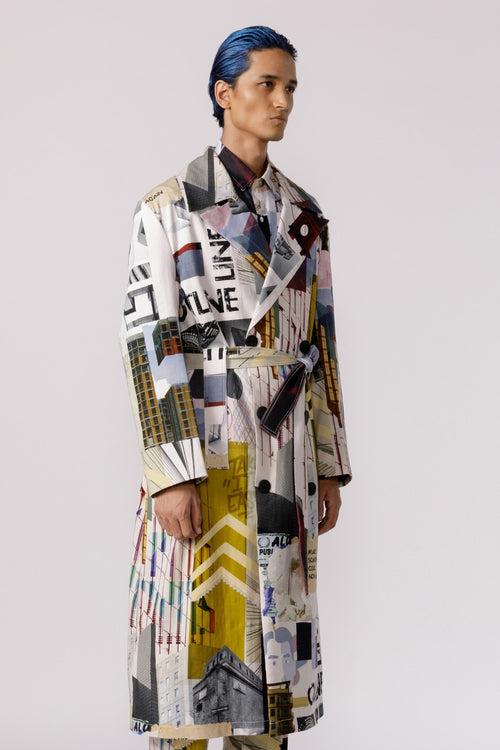 Bauhaus mosaic printed trench