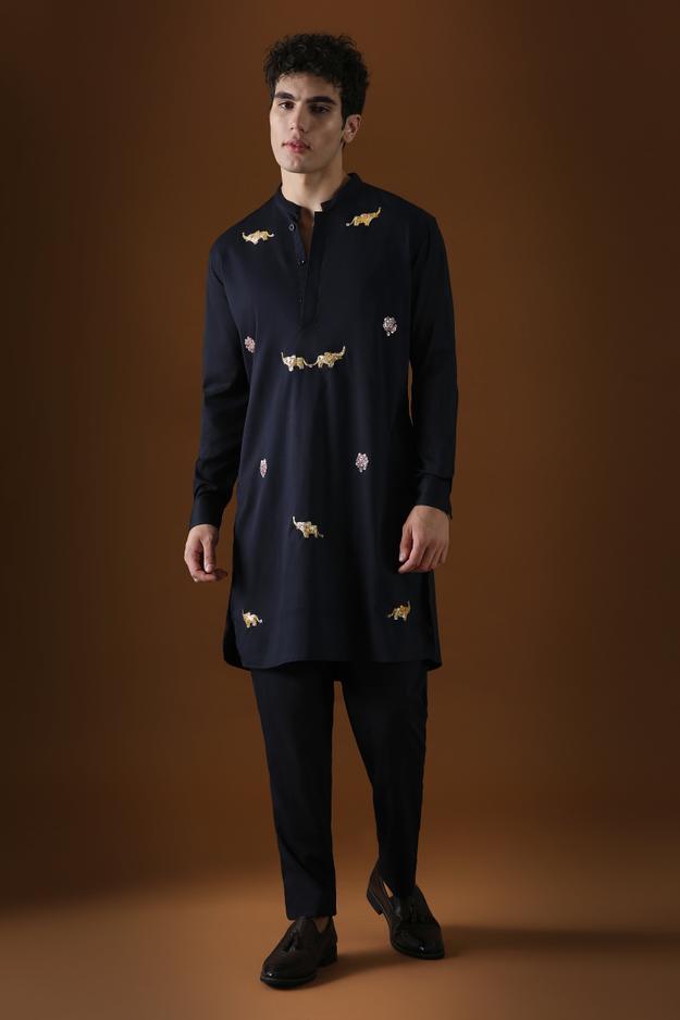 ELEPHANT - HAND EMBROIDERED DESIGNER KURTA