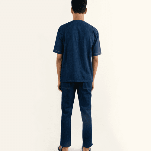 PATCH POCKET SHIRT & PLEATED NARROW PANTS