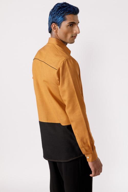 Geometric harmony embroidered patchpocket shirt