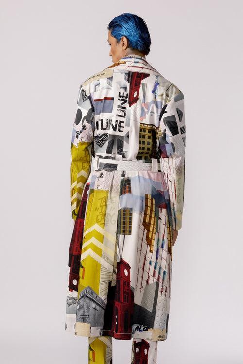 Bauhaus mosaic printed trench