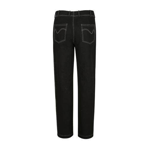 Black denim trouser with front patch pocket