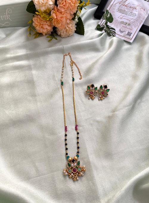 Multicolour Flower kids / Adult longchain with Earrings