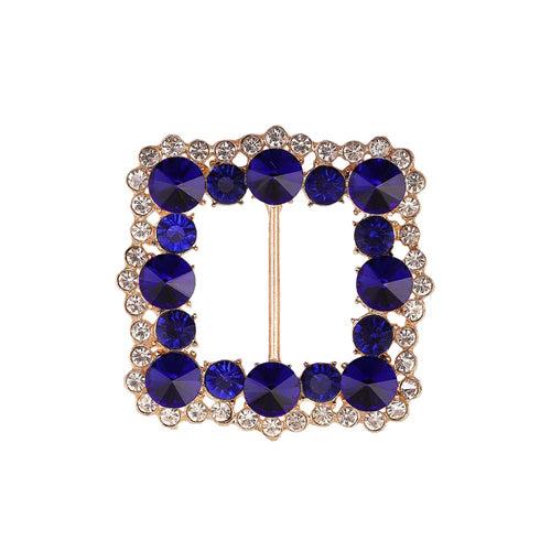 Rounded Square Shiny Diamond Sliding Belt Buckle