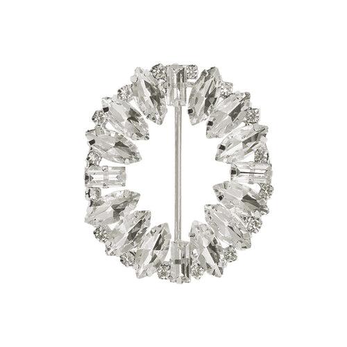 Sparkling Oval Shape Shiny Leaf Diamond Buckle for Clothing