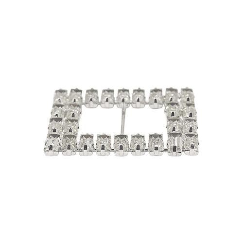 Sparkling Rectangle Shape Diamond Metal Belt Buckle