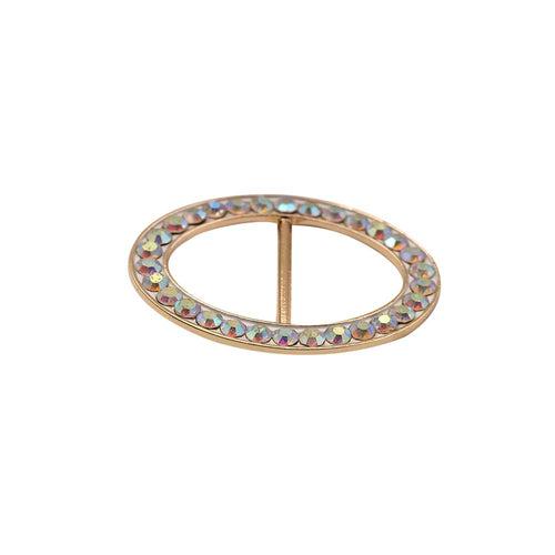 Glistening Oval Shape Decorative Diamond Belt/Shoe Buckle