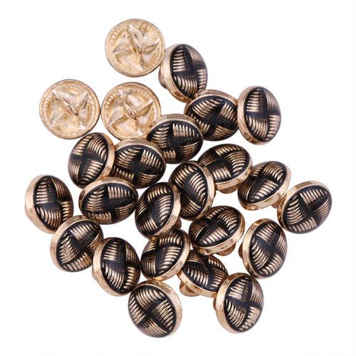 Western Style Checks & Lines Design Lamination Metal Buttons