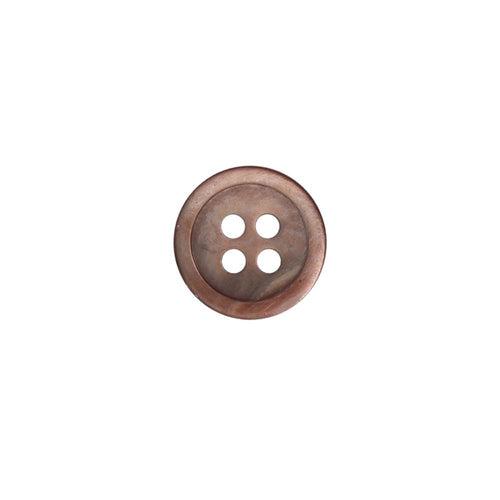 Round Rim Glossy 4 Hole Natural Iridescent Brown Shirt Buttons