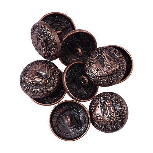 Western Style Antique Vintage Finish Horse Design Metal Buttons