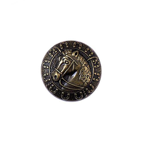 Western Style Antique Vintage Finish Horse Design Metal Buttons