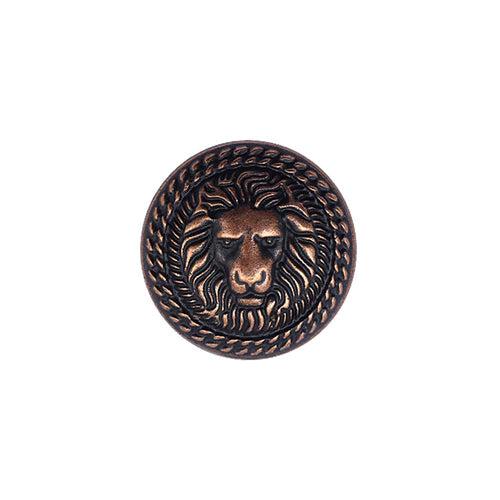 Antique Vintage Lion Face Round Shape Shank Metal Buttons