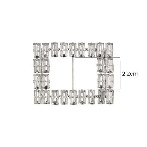 Sparkling Rectangle Shape Diamond Metal Belt Buckle