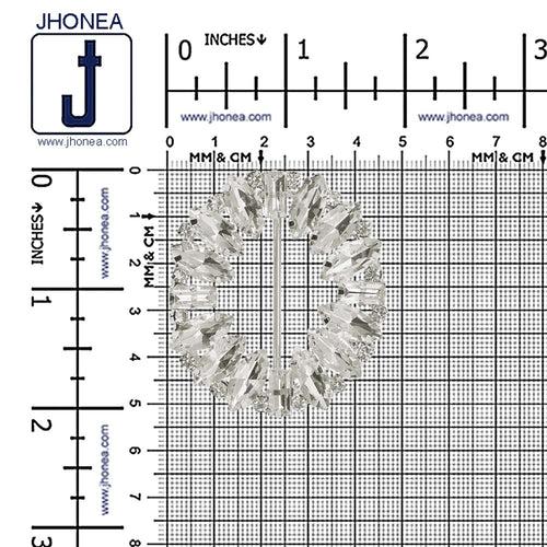 Sparkling Oval Shape Shiny Leaf Diamond Buckle for Clothing