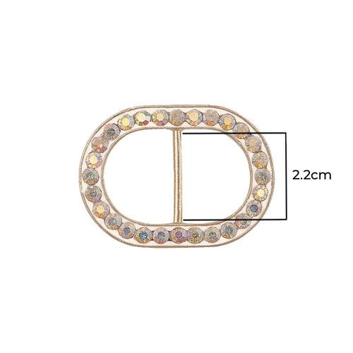 Small Rounded Oval Shape Decorative Diamond Belt/Shoe Buckle