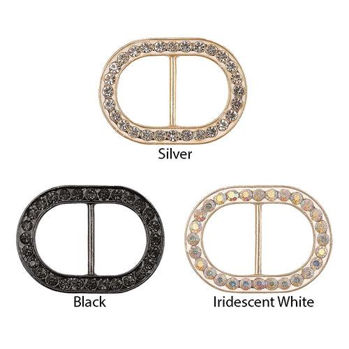 Small Rounded Oval Shape Decorative Diamond Belt/Shoe Buckle