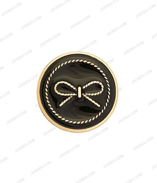 Premium Black & White Bow Design Western Clothing Metal Buttons