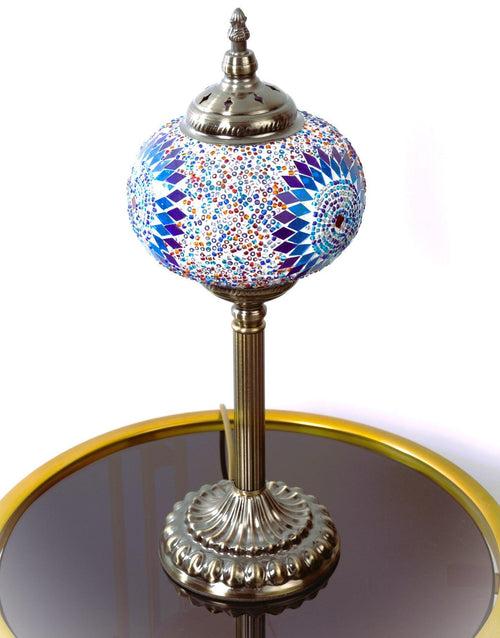 Glow Round Table Lamp – Assorted Globe Turkish Design with Golden Base