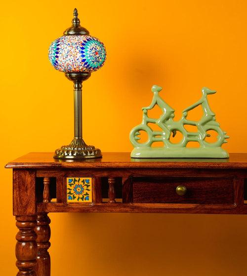 Glow Round Table Lamp – Assorted Globe Turkish Design with Golden Base