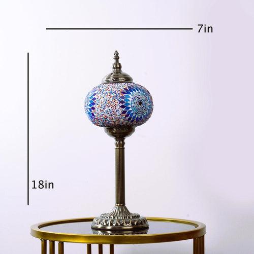 Glow Round Table Lamp – Assorted Globe Turkish Design with Golden Base