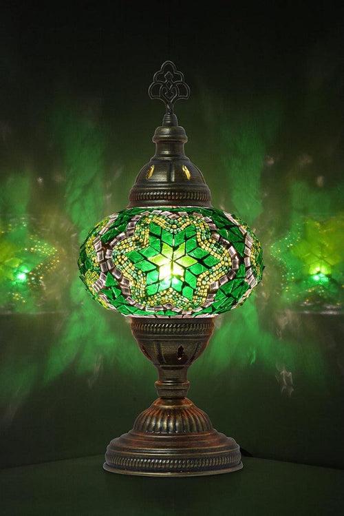 Handcrafted Turkish Mosaic Glass Table Lamp with LED Bulb - Modern Design