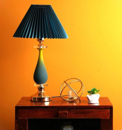 Golden Nack Shaped Glass Table Lamp - Modern Shade Lamp with Golden Base