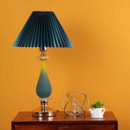 Golden Nack Shaped Glass Table Lamp - Modern Shade Lamp with Golden Base