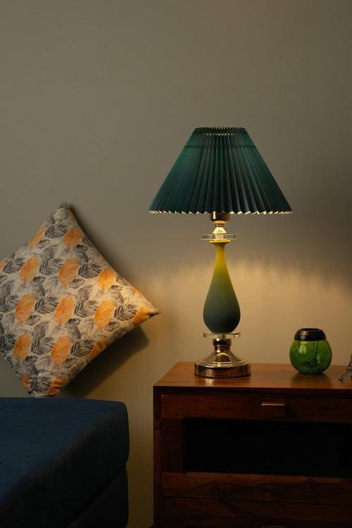 Golden Nack Shaped Glass Table Lamp - Modern Shade Lamp with Golden Base