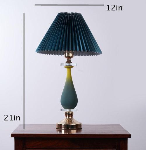 Golden Nack Shaped Glass Table Lamp - Modern Shade Lamp with Golden Base